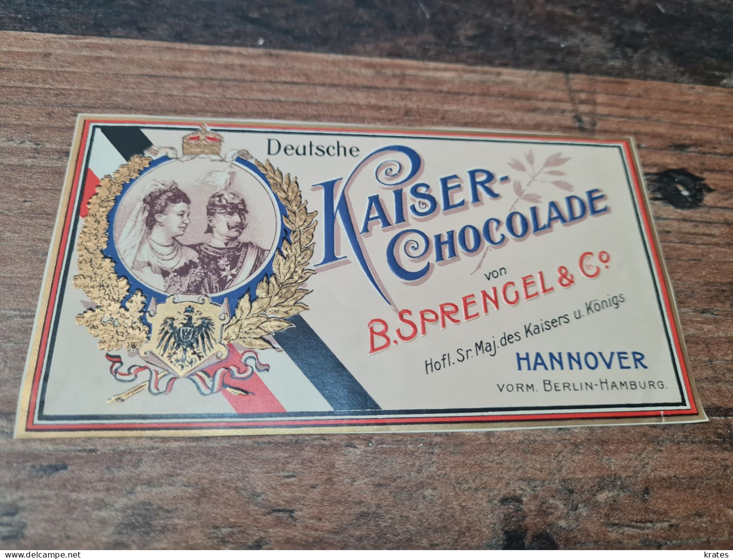 Old Label - Kaiser Chocolade   14 X 7 Cm - Werbung