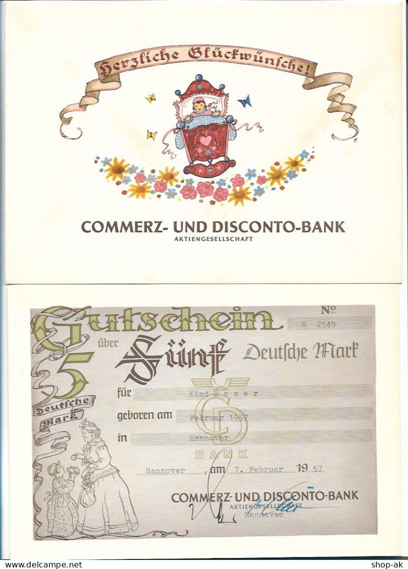 C5351/ Commerzbank Hannover Gutschein 5 DM   1957 - Pubblicitari