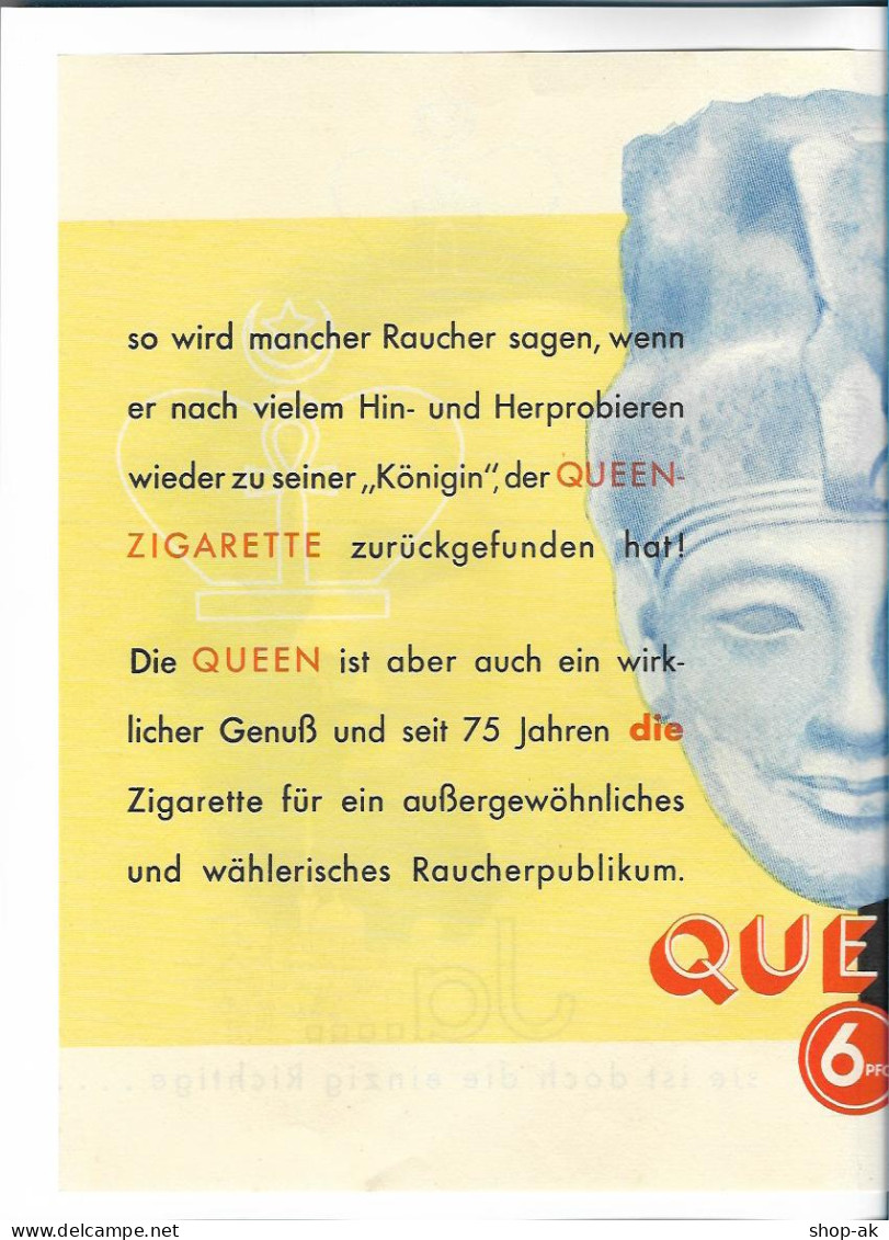 C5320/ Queen Zigaretten Werbung DIN A 4 Faltblatt Ca.1940  Tabak  - Publicidad