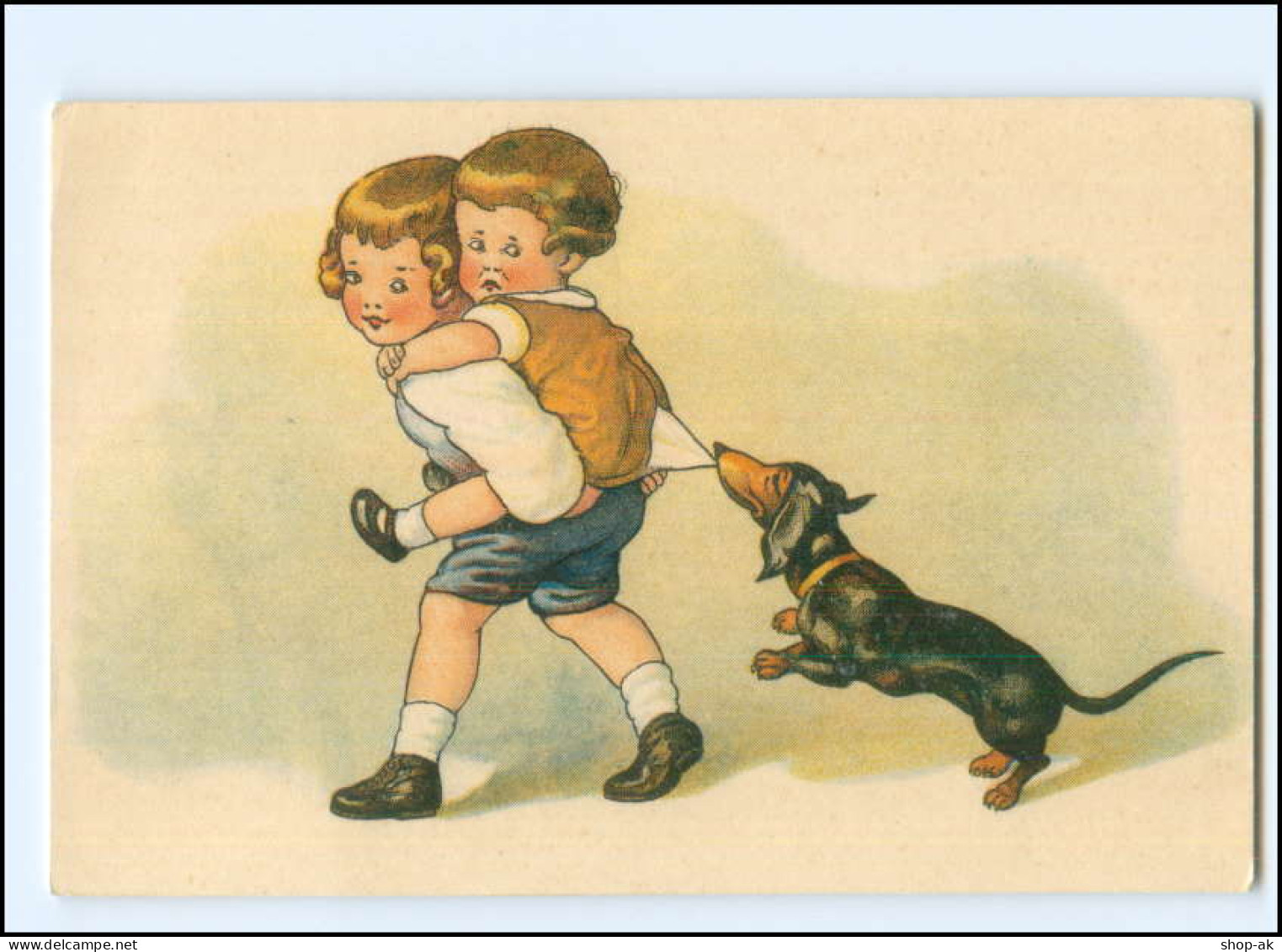 S4137/ Kinder Mit Dackel Schöne AK Ca. 1925 Dachshund - Hunde