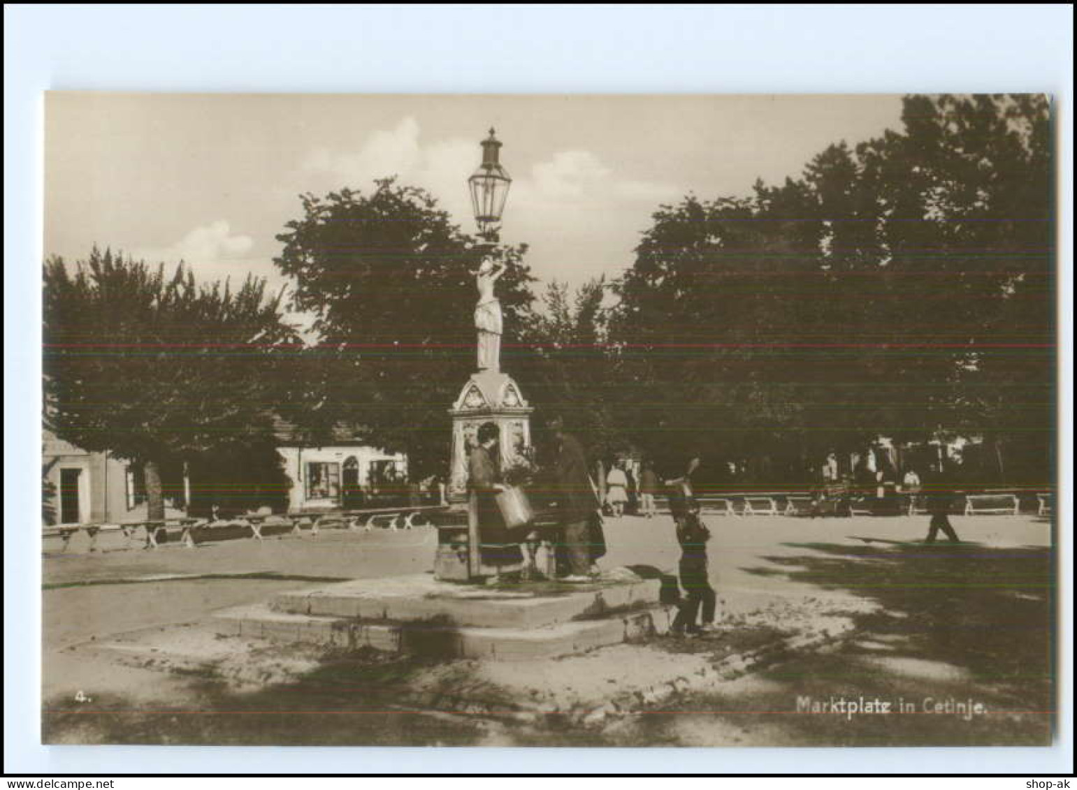 S4106/ Cetinje Marktplatz  Montenegro Trinks-Bildkarte AK-Format Ca.1925 - Montenegro