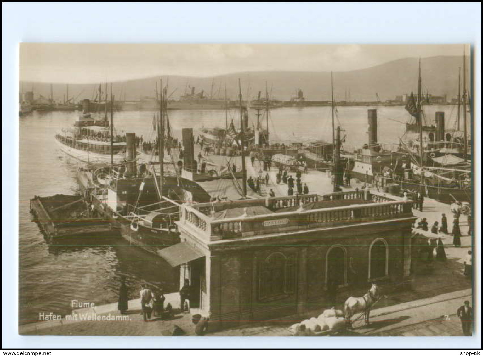 S4065/ Fiume Rijeka Hafen Trinks-Bildkarte AK-Format Ca.1925 - Croatie