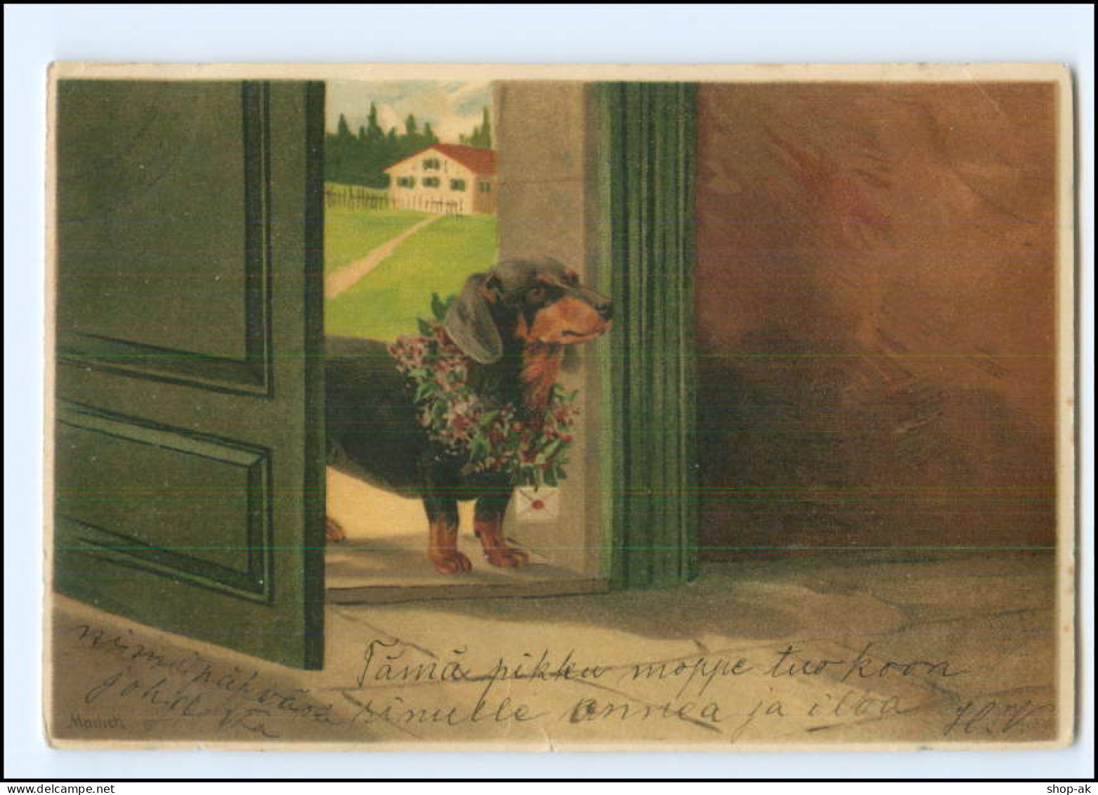 S4016/ Mailick Litho AK   Dackel Dachshund Ca.1900 - Hunde