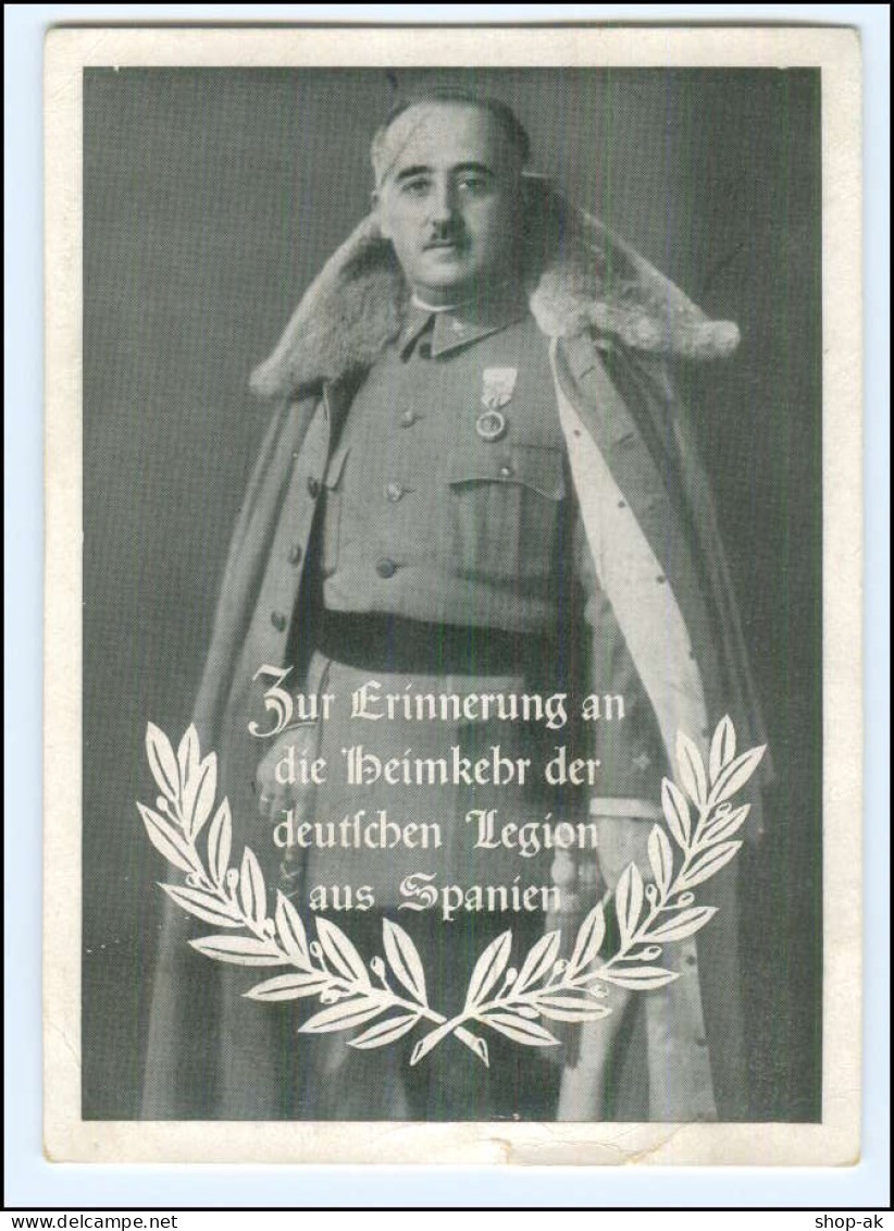 V5222/ Erinnerung An Die Heimkehr Der Legion Condor Aus Spanien Franco 1939 AK  - Weltkrieg 1939-45