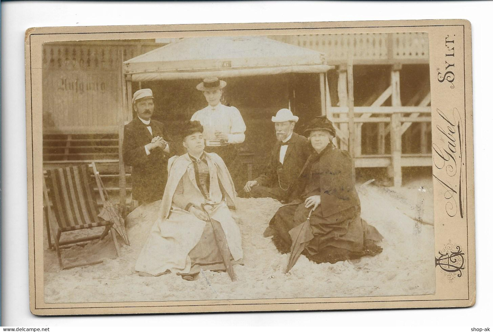 XX17927/ Kabinettfoto Sylt Strandleben   Atelier A. Gäbel  Ca.1900 - Sylt