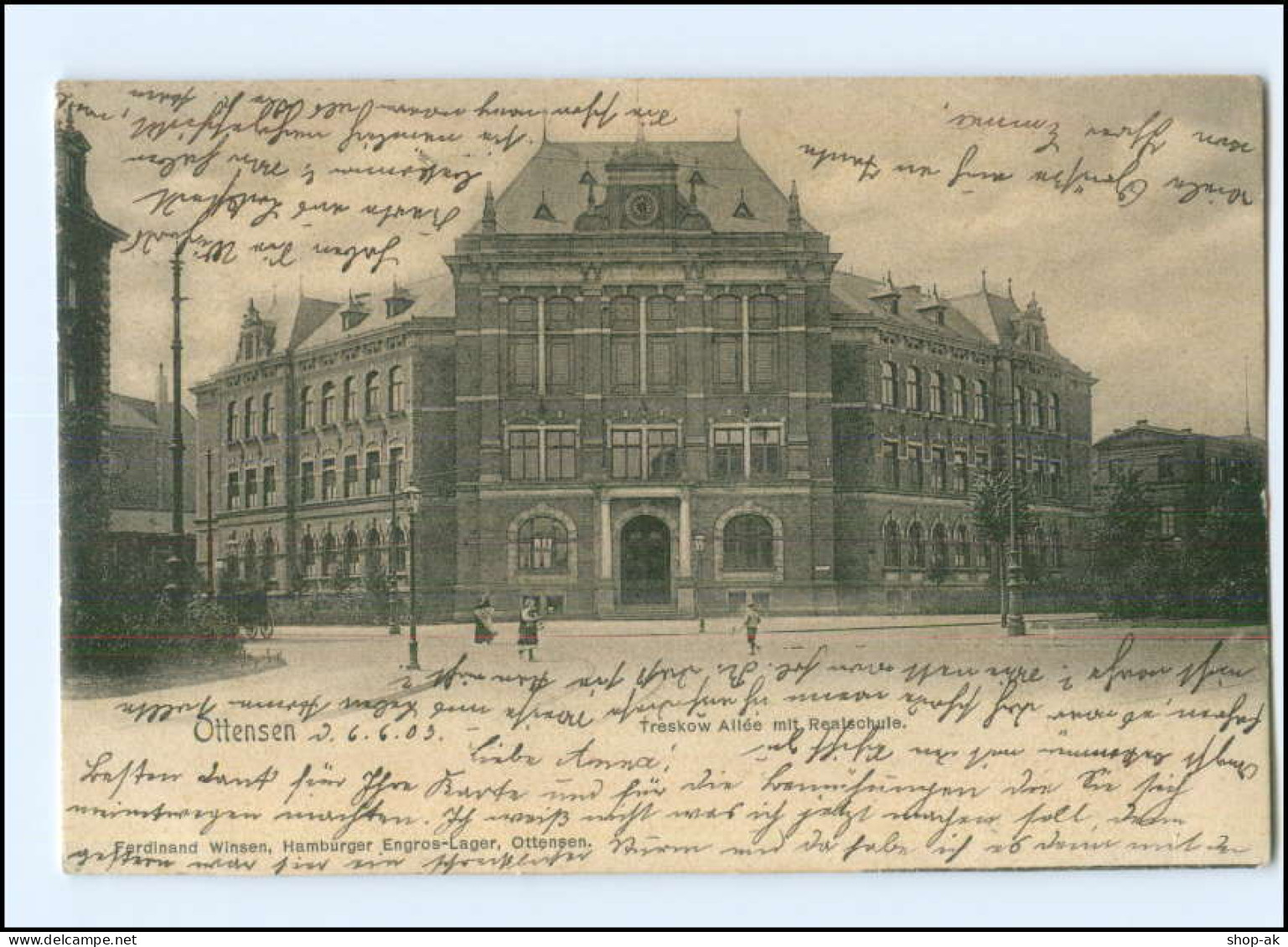 XX17839/ Hamburg Altona Ottensen Treskow Allee, Realschule AK 1903 - Altona