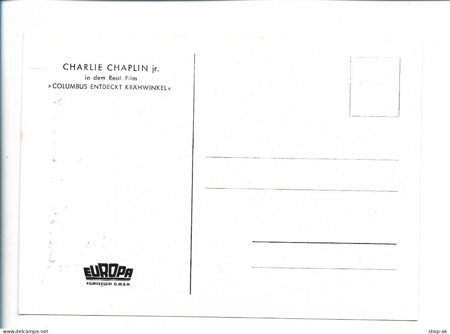 XX17831/ Charlie Chaplin Jr. Original Autogramm Unterschrift AK  - Autogramme