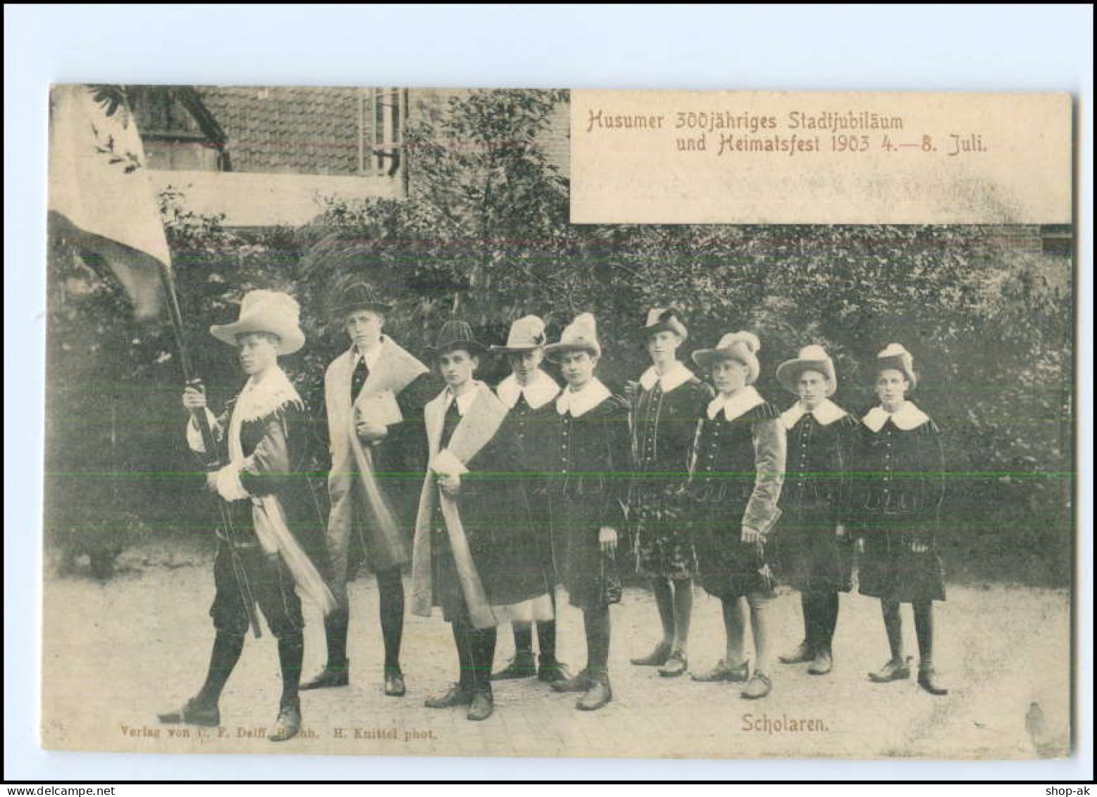 XX17804/ Husum Stadtjubiläum Heimatsfest 1903 Scholaren AK - Husum