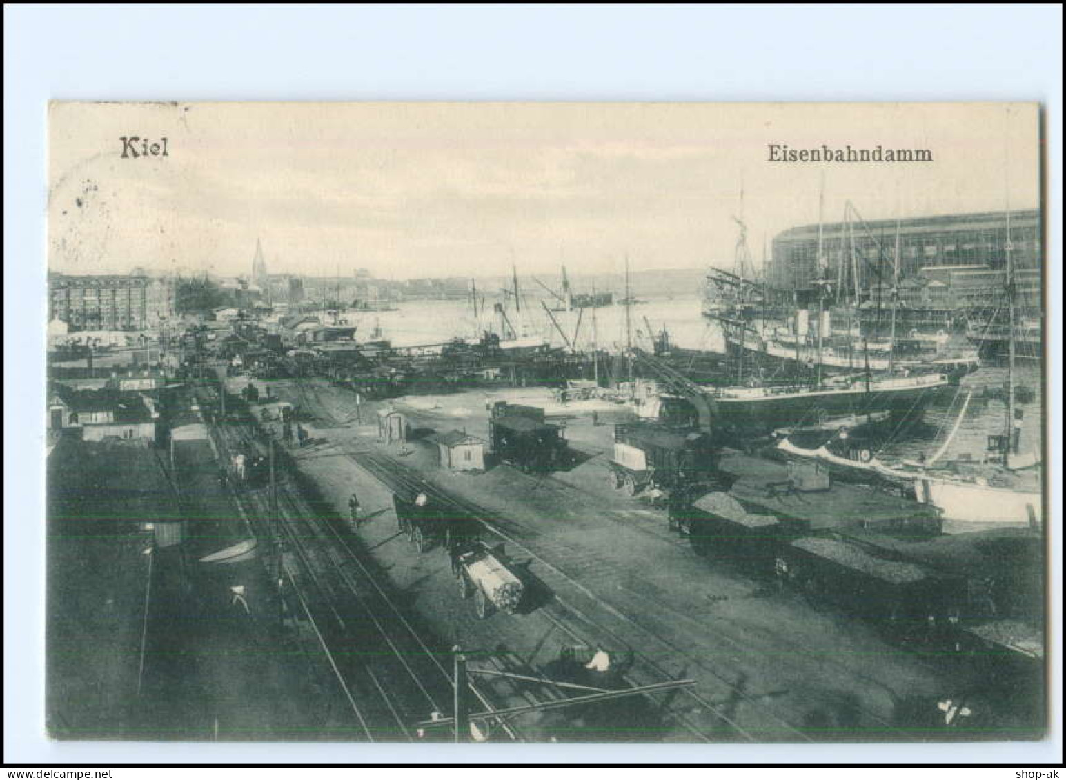 XX17772/ Kiel Eisenbahndamm Hafen 1907 AK - Kiel