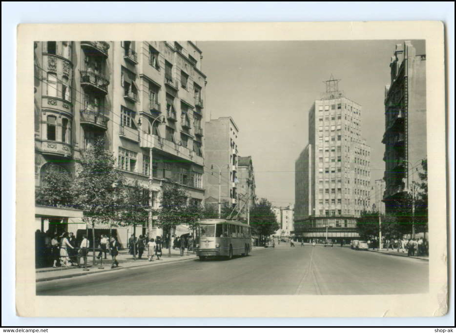 XX17709/ Belgrad Beograd Terazije  Omnibus Elektrobus Foto AK Serbien 1954 - Serbia