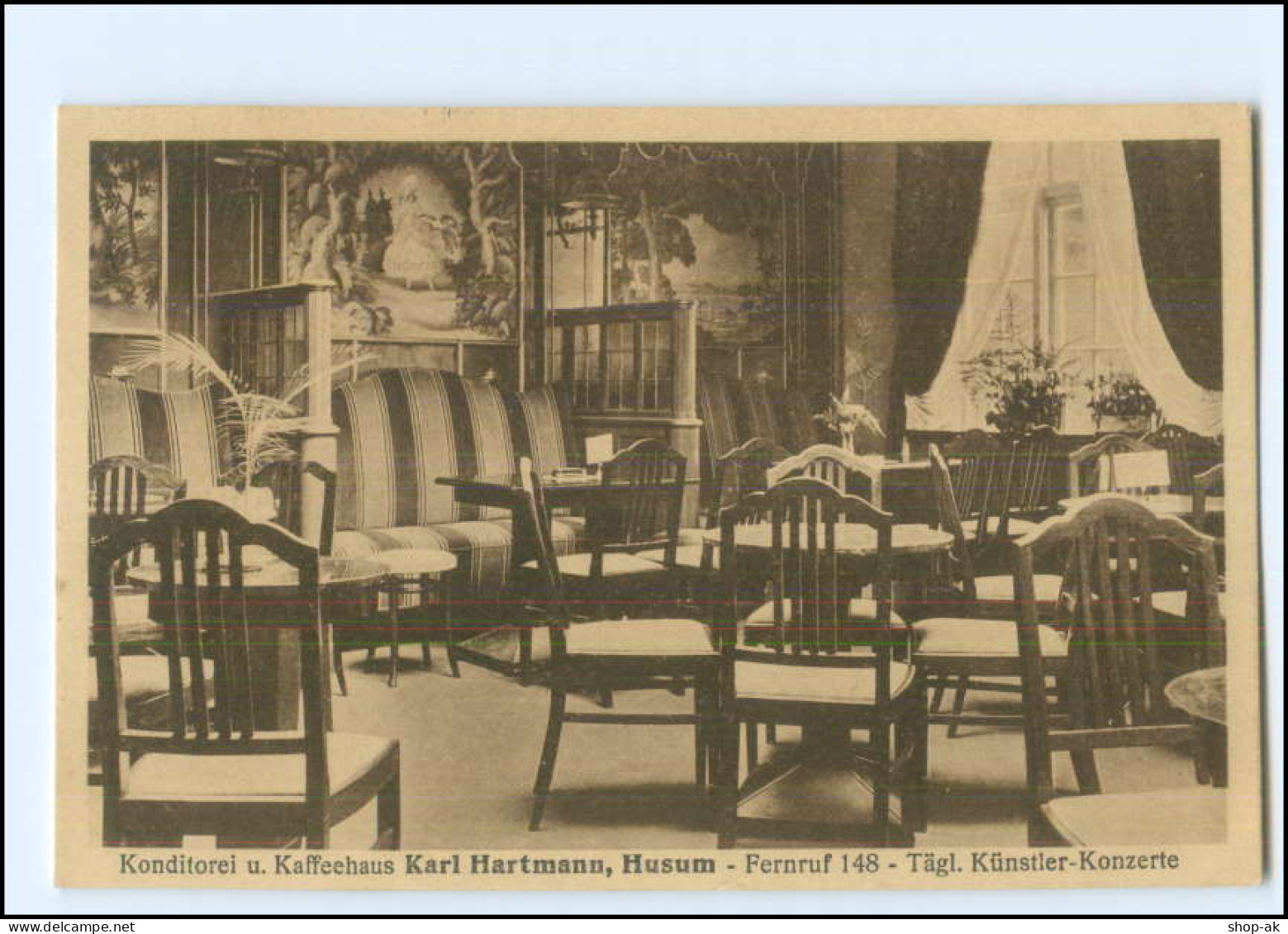 XX17697/ Husum Kaffeehaus Karl Hartmann 1927 AK - Husum