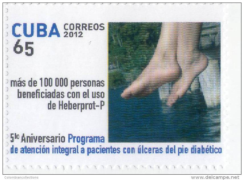 Lote CU2012-35, Cuba, 2012, Pie Diabetico, Sello, Stamp, 2 V, Diabetic Foot - Sonstige & Ohne Zuordnung