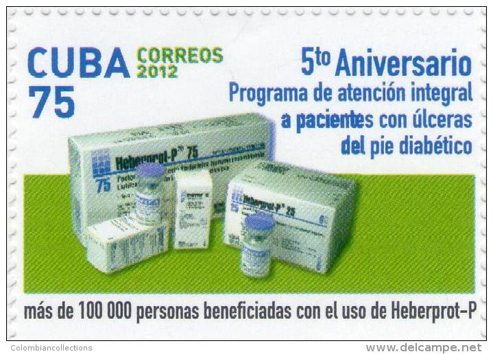 Lote CU2012-35, Cuba, 2012, Pie Diabetico, Sello, Stamp, 2 V, Diabetic Foot - Andere & Zonder Classificatie