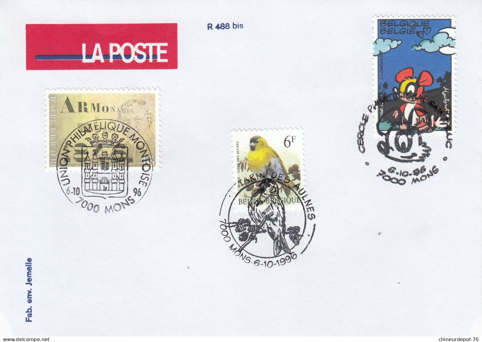 OISEAUX BUZIN  TARIN DES AULNES 6 -10-1996 MONS 7000 - 1985-.. Birds (Buzin)