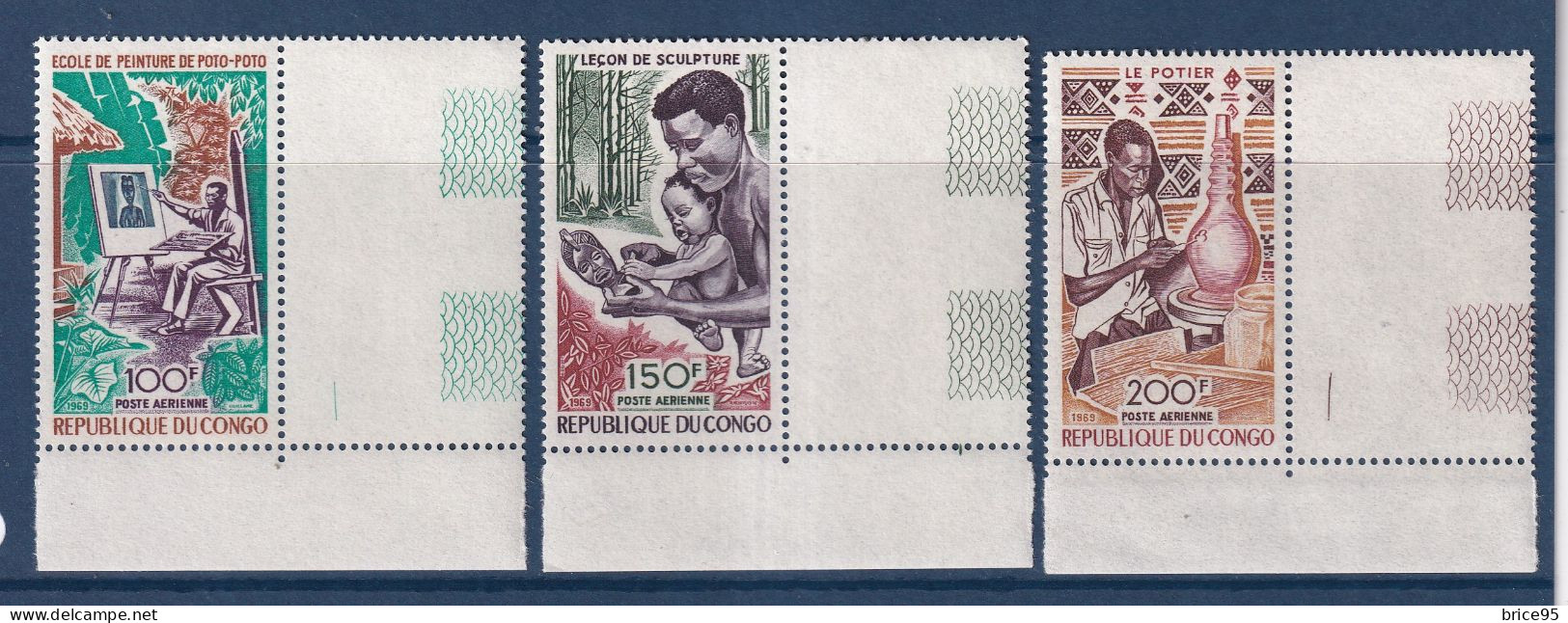 Congo - YT PA N° 87 à 89 ** - Neuf Sans Charnière - Poste Aérienne - 1970 - Mint/hinged