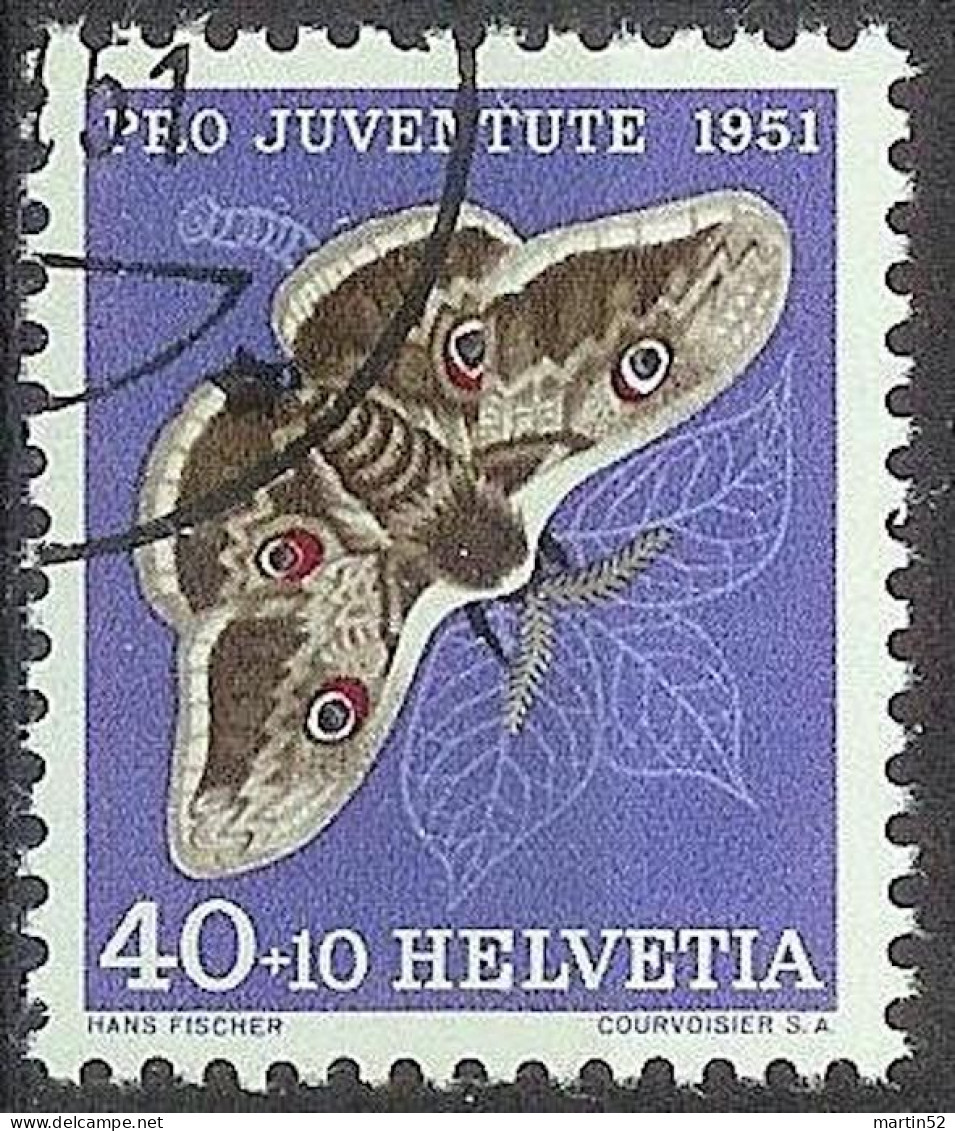 Schweiz Suisse Pro Juventute 1951: Saturnia Pyri Zu WI 142 Mi 565 Yv 516 Mit ET-Stempel CHAMBÉSY 1.XII.51 (Zu CHF 15.00) - Used Stamps