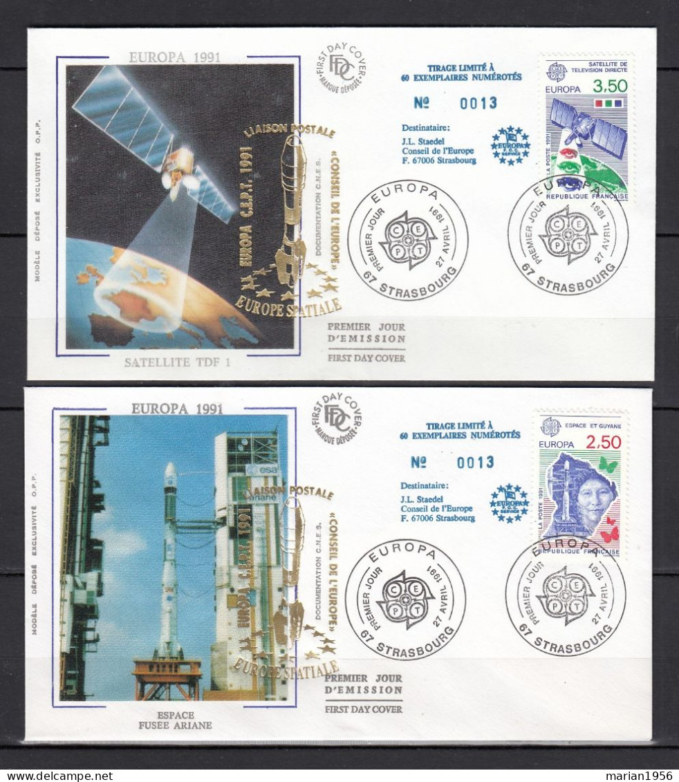 France 1991 - FDC Special - EUROPA CEPT - Europe Spatiale - Tirage Limite A 60 Ex.numerotes - 1991