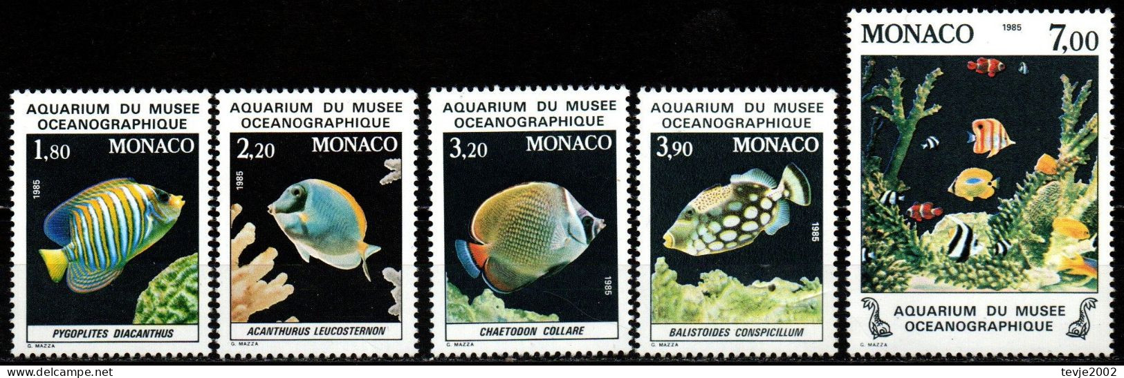 Monaco 1985 - Mi.Nr. 1704 - 1708 - Postfrisch MNH - Tiere Animals Fische Fishes - Vissen