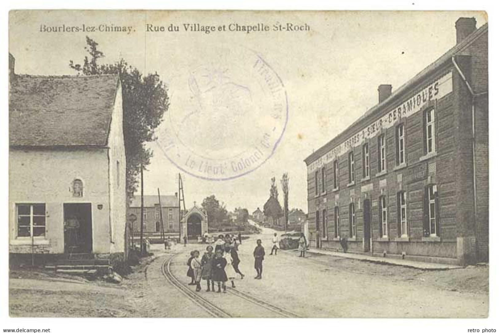 Cpa Belgique - Bourlers Lez Chimay - Rue Du Village ( Correspondance Militaire ) - Chimay