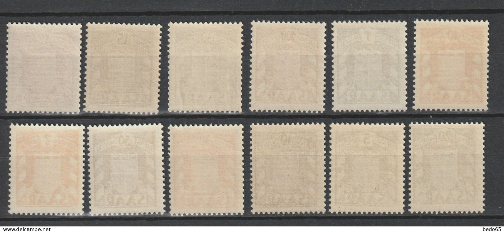 SARRE SERVICE  N° 27/38 NEUF**/ MNH LUXE - Neufs