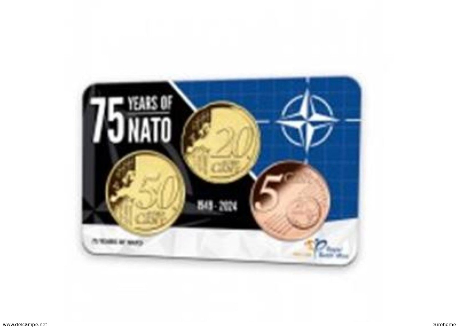 Nederland 2024  Met 50-20 En 5ct  De Zeer Mooie Coincard "75 Years Of NATO"  !! - Pays-Bas