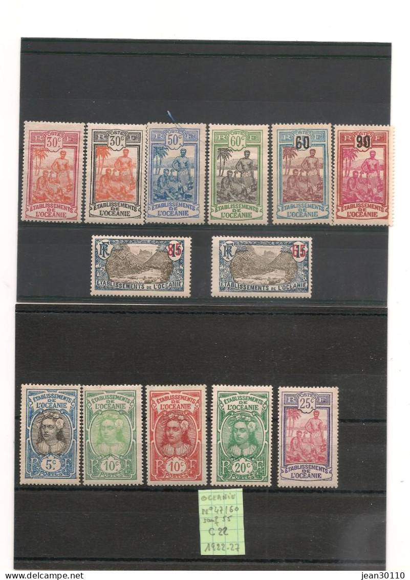 OCÉANIE 1922/1930  N° 47/60*-62/67*69/71*75/76* Cote : 78,00 € - Unused Stamps