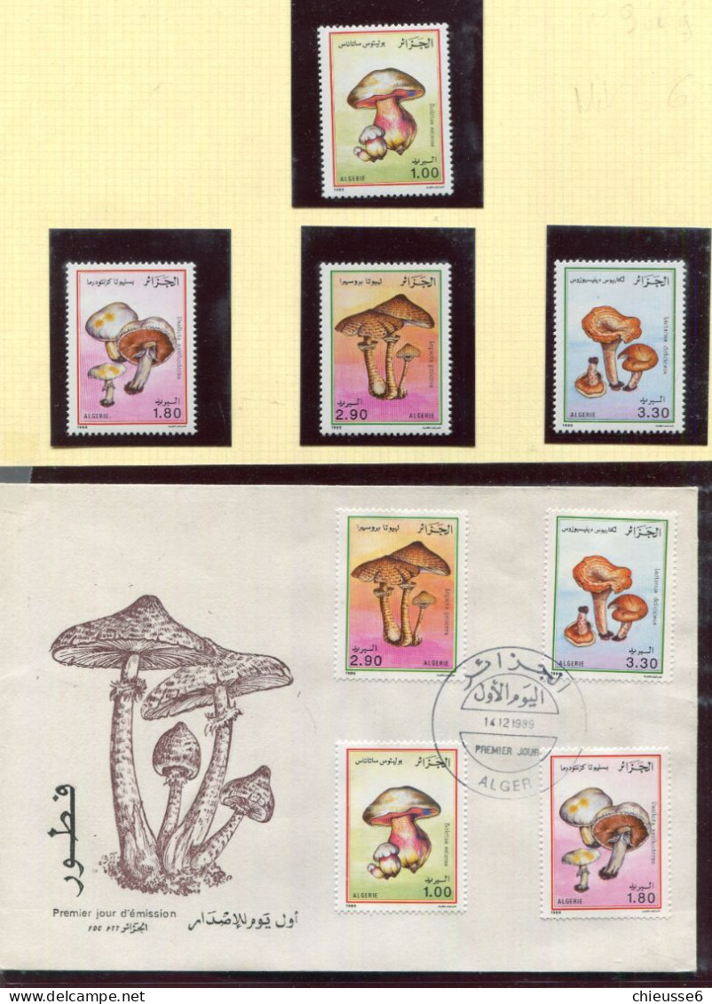 (cl 10 - P. 9) Algérie ** N° 966 à 969 + Env. 1er Jour - Champignons - Algeria (1962-...)