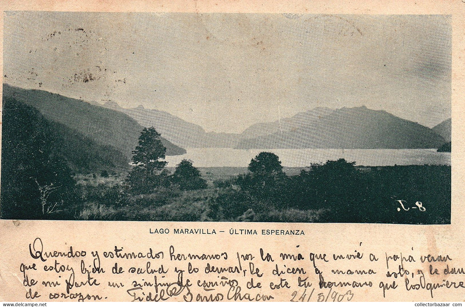 Lago Maravilla Ultima Esperanza Patagonia Argentina Tarjeta Postal 23 De Mayo Postage Due - Argentine