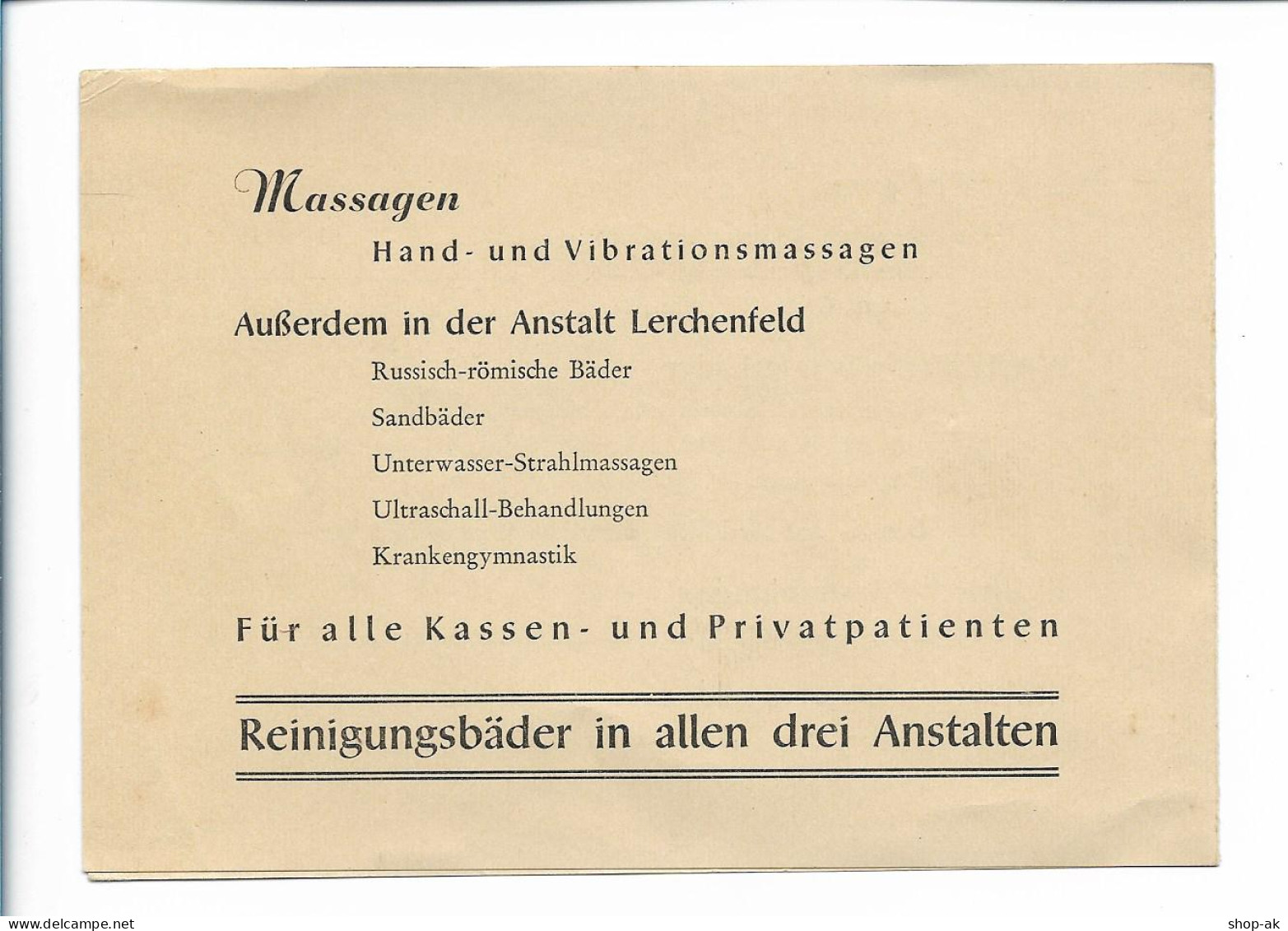 Y24786/ Sauna Hammoniabad Altona  Böckmannstr.  1950 Werbung  - Altona