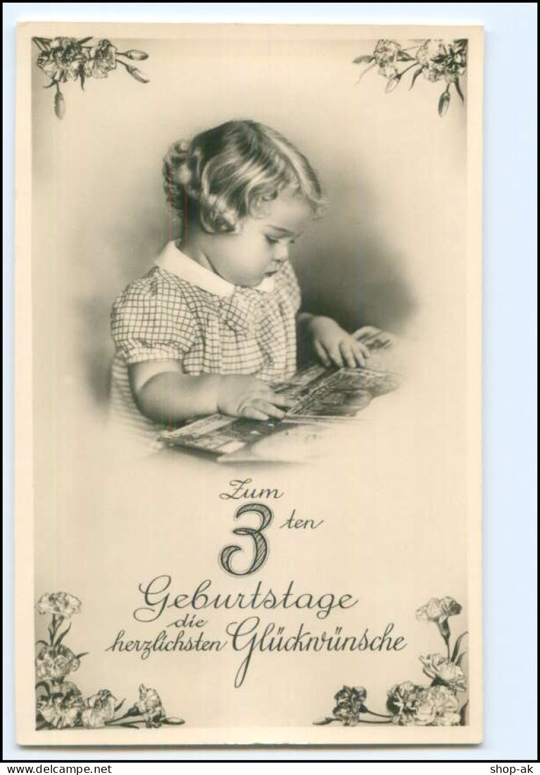 Y24417/ 3. Geburtstag  Kinder Baby Foto AK 50er Jahre - Geburtstag