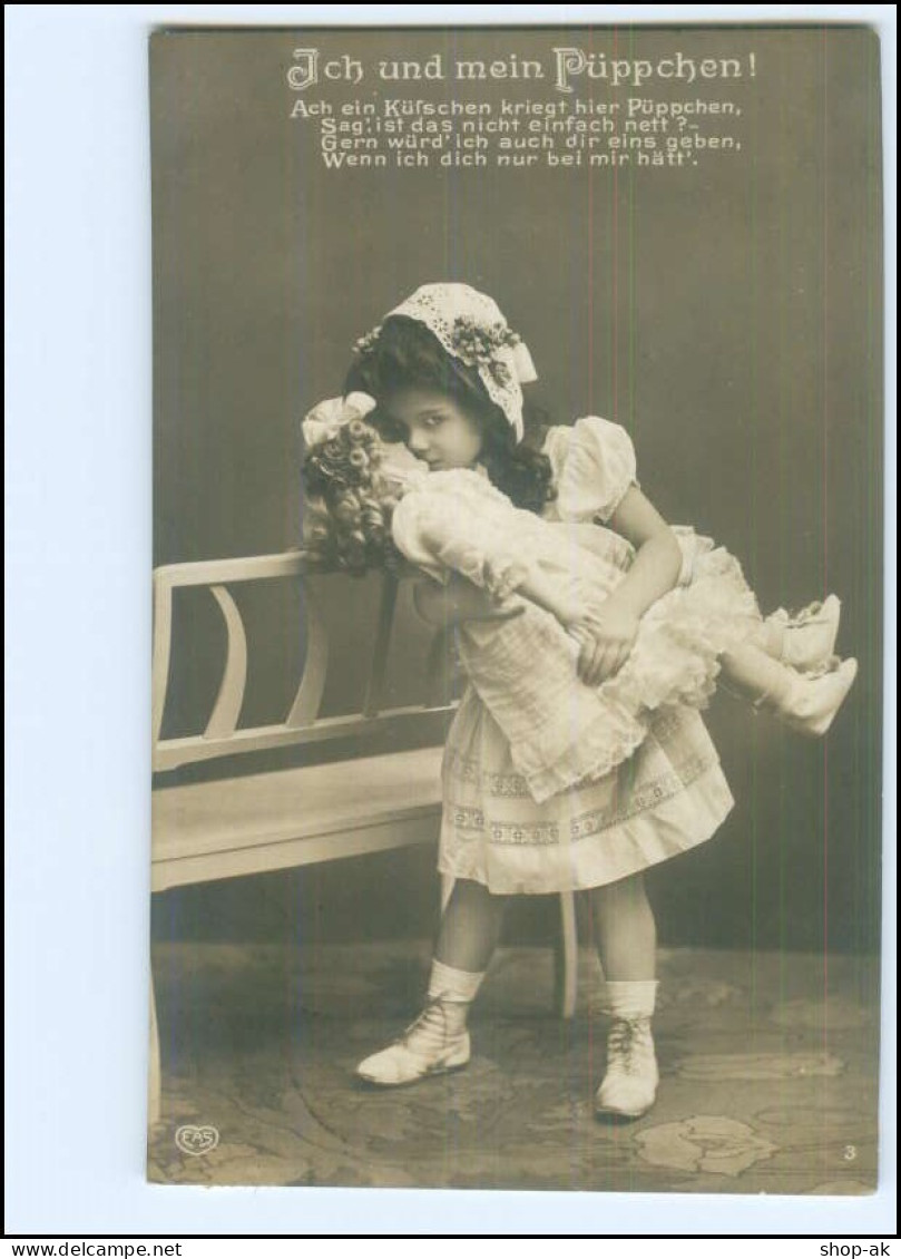 V4135/ Mädchen Mit Puppe "Ich Und Mein Püppchen" Foto AK 1912 - Spielzeug & Spiele