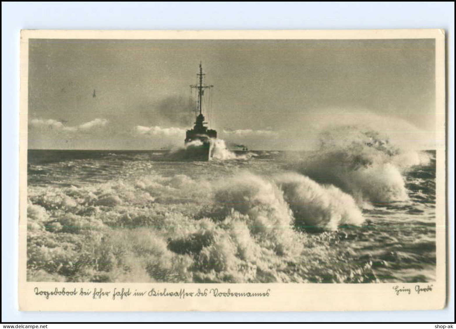 V4197/ Torpedoboote Bei Hoher Fahrt Foto AK Marine 1939 - Warships