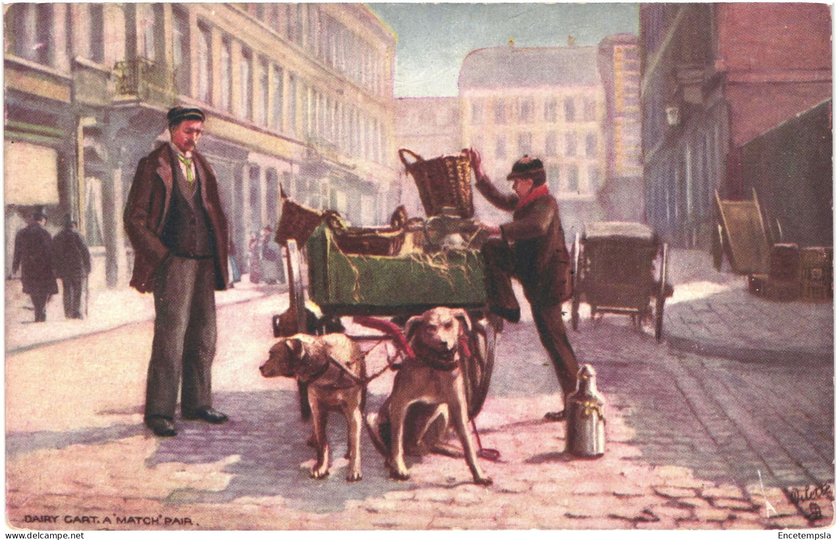 CPA Carte Postale Royaume Uni  Une  Charrette Tirée Par Deux Chiens  VM79760 - Street Merchants