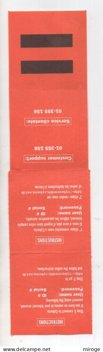 Lebanon CYBERIA Internet Used Card 2000, Liban Libanon - Sonstige & Ohne Zuordnung