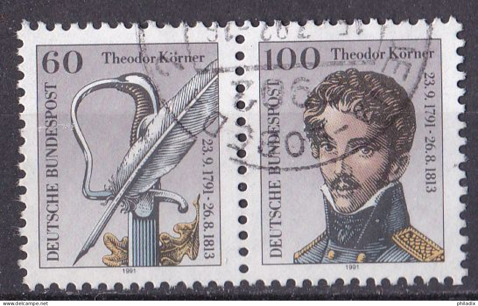 # (1559-1560) BRD 1991 200. Geburtstag Von Theodor Körner O/used (A-5-7) - 1991-2000