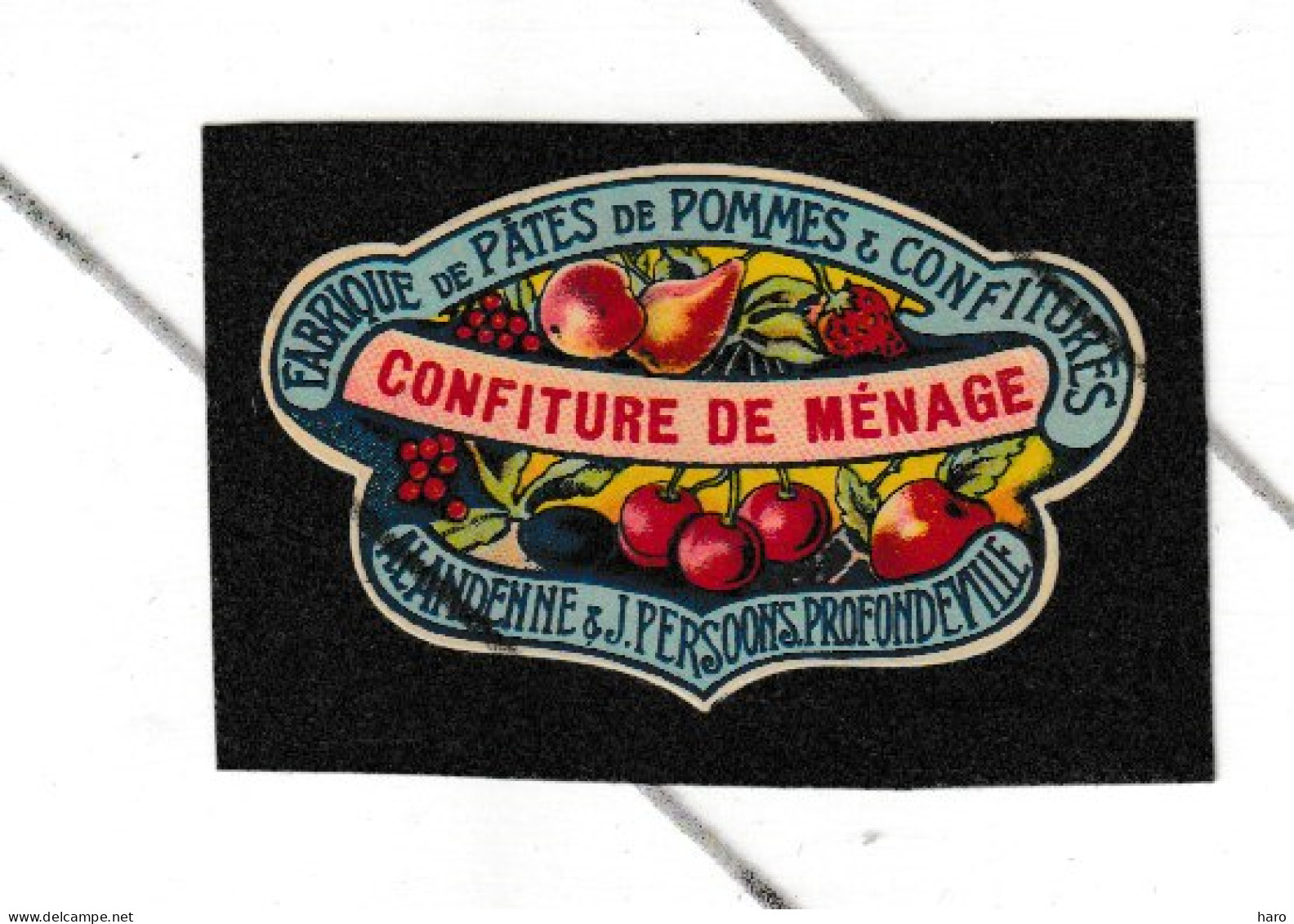 Etiquette - Confiture De Ménage - Alandenne & J. Persoons PROFONDEVILLE    (B314) - Other & Unclassified