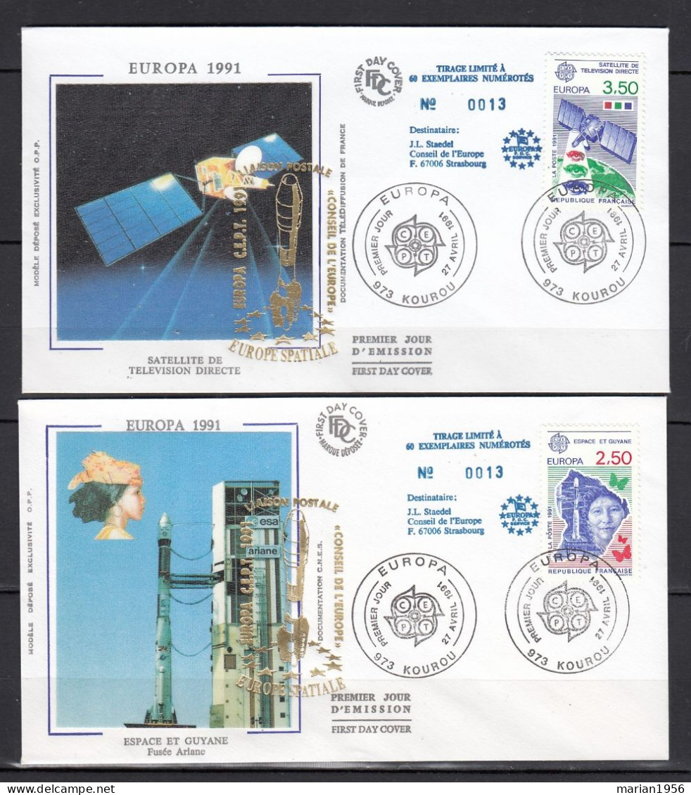 France 1991 - FDC Special - EUROPA CEPT - Europe Spatiale - Tirage Limite A 60 Ex.numerotes - 1991