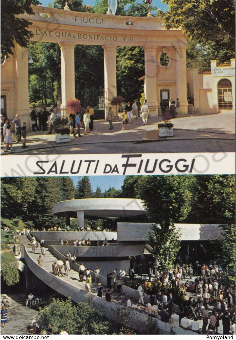 CARTOLINA  C8 FIUGGI,FROSINONE,LAZIO-SALUTI DA FIUGGI-STORIA,MEMORIA,CULTURA,BELLA ITALIA,BELLA ITALIA,VIAGGIATA 1980 - Frosinone