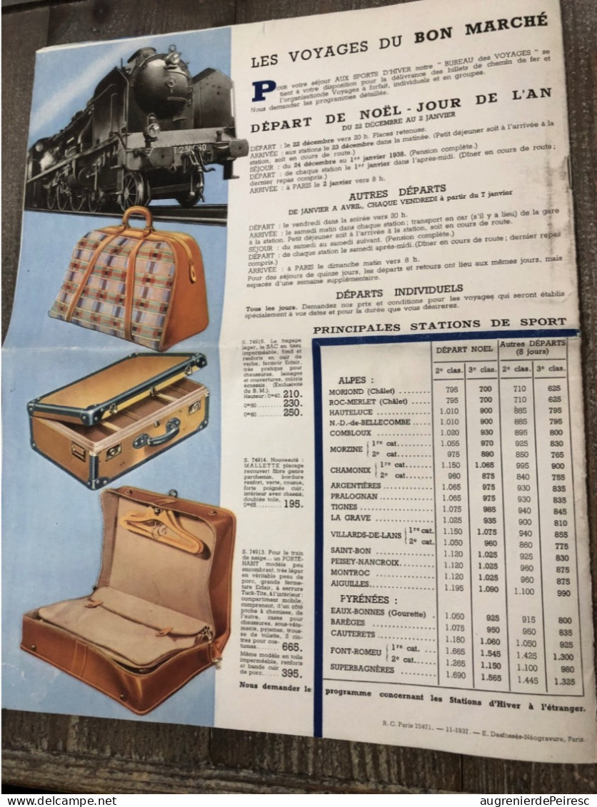 Catalogue Sports d’hiver au bon marché avec Émile Allais 1937