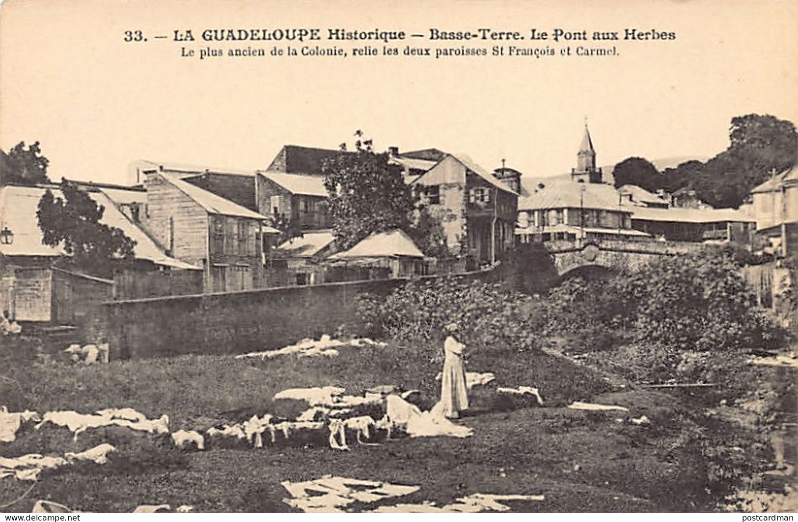 La Guadeloupe Historique - BASSE-TERRE - Le Pont Aux Herbes - Ed. F. Petit 33 - Basse Terre