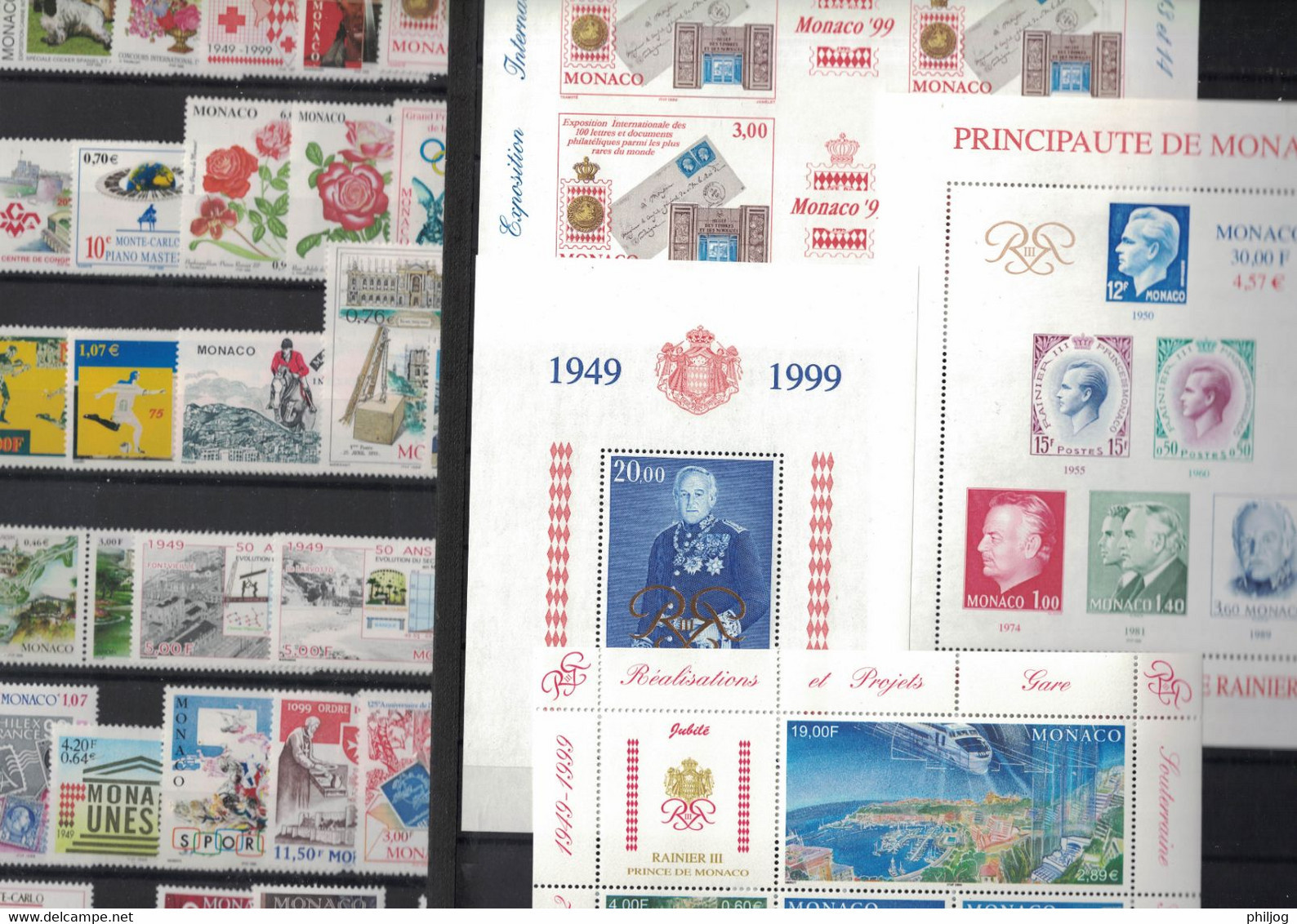 Monaco - Année 1999 Complète - Neuve SANS Charnière - 44 Timbres Du 2186 à 2229 Avec F2190 - MNH Year 1999 - Años Completos