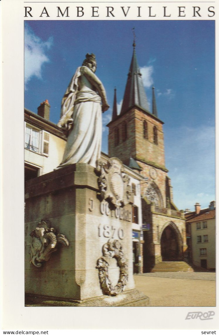 RAMBERVILLERS  -   Monument 1870 Et Eglise Sainte Libaire . Place Du 30 Septembre   -   CPM  Rare - Rambervillers