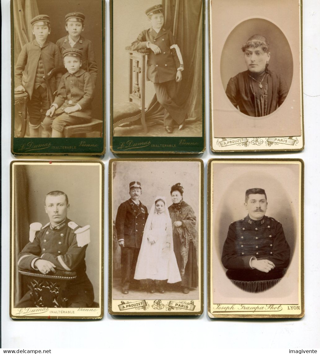 Lot De 6 CDV Cartes Photos Non Identifié DUMAS GRAMPA PROUZET VIENNE LYON  Photographie - Zonder Classificatie