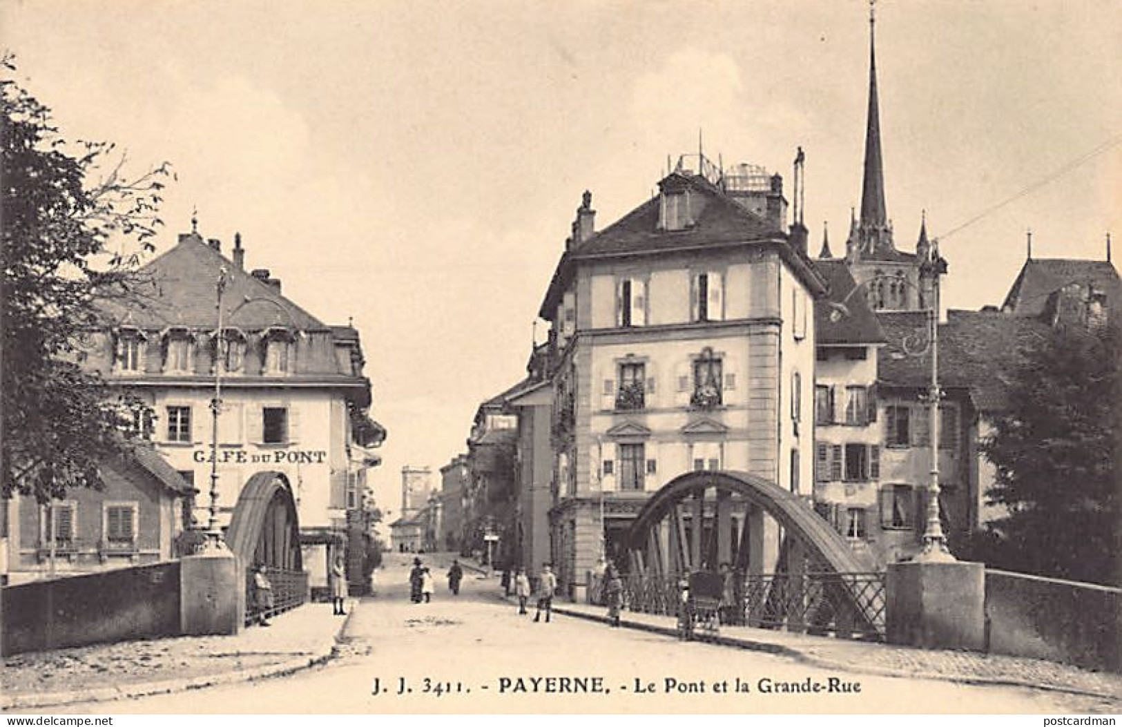 PAYERNE (VD) Le Pont - Grande-Rue - Café Du Pont - Ed. Jullien Frères 3411 - Payerne