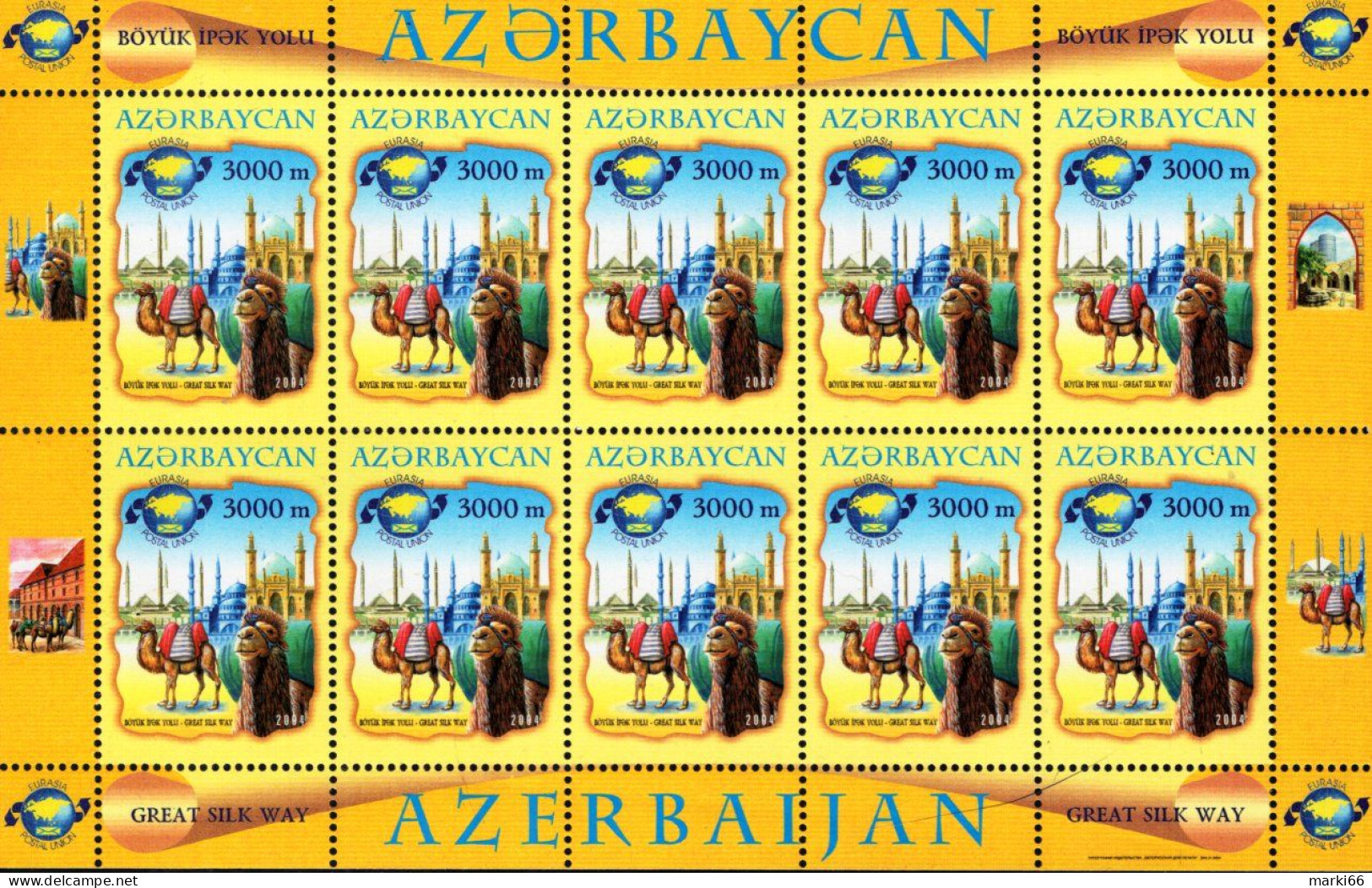 Azerbaijan - 2004 - Great Silk Way - Mint Miniature Stamp Sheet - Azerbeidzjan