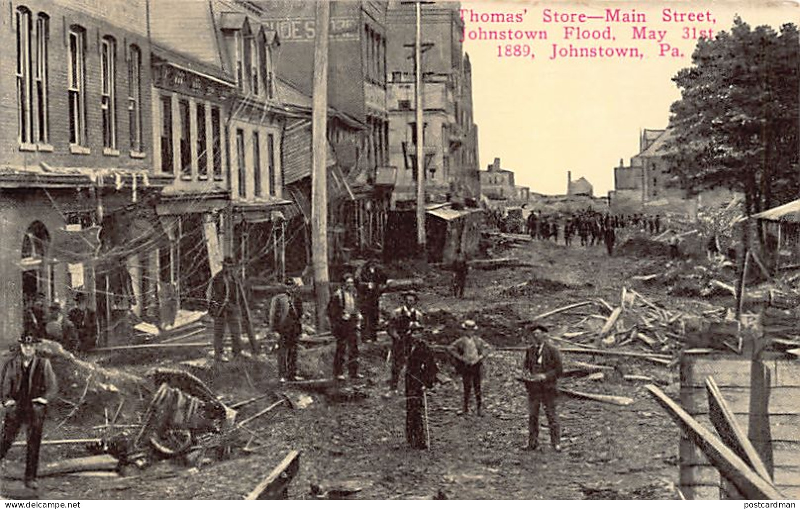 JOHNSTON (PA) Thomas' Store - Main Street - Johnston Flood, May 31st, 1889 - Other & Unclassified