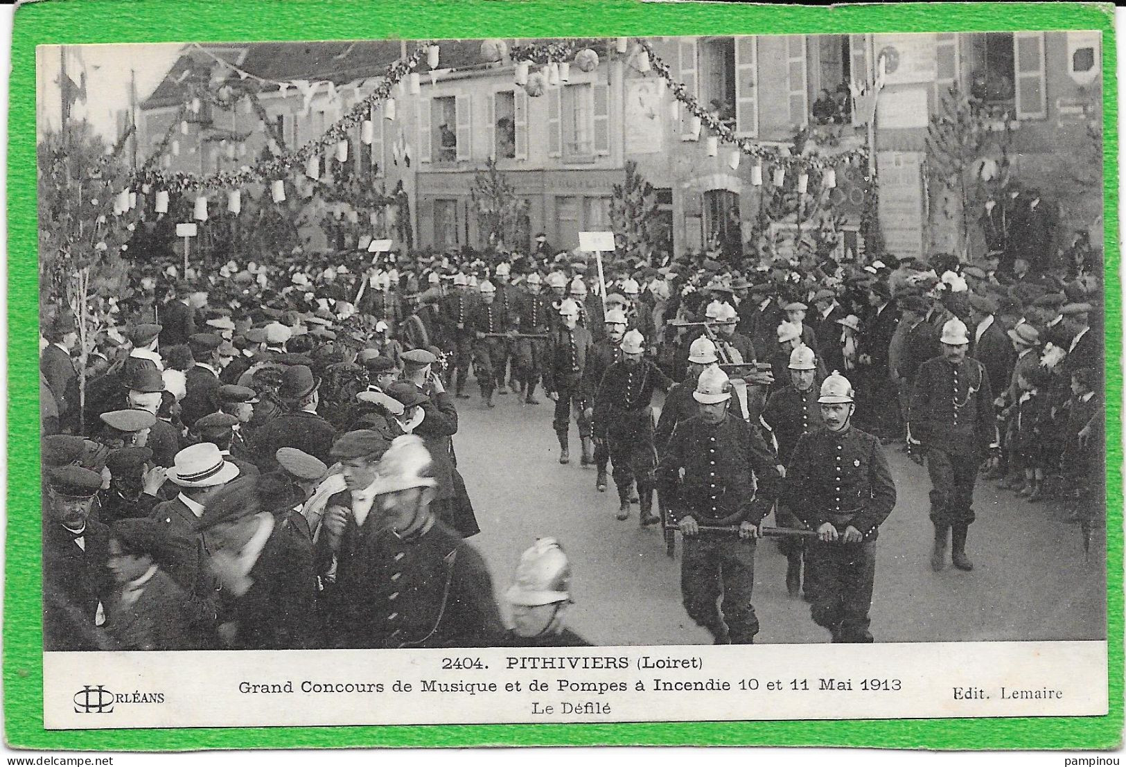 45 PITHIVIERS - Grand Concours Musique Et Pompes à Incendie 1913 - Pompiers - Animée - Pithiviers