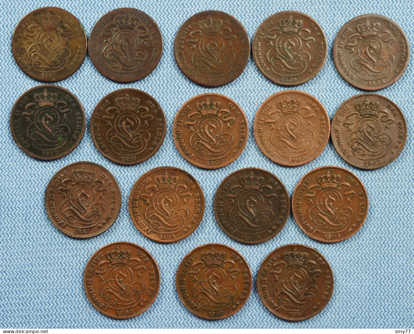 Belgique / Belgium • 17x  • 1 Centime • ≥ 1845 • All Different • Some Scarcer Dates, Overdates Or High Grades • [24-622] - Sammlungen