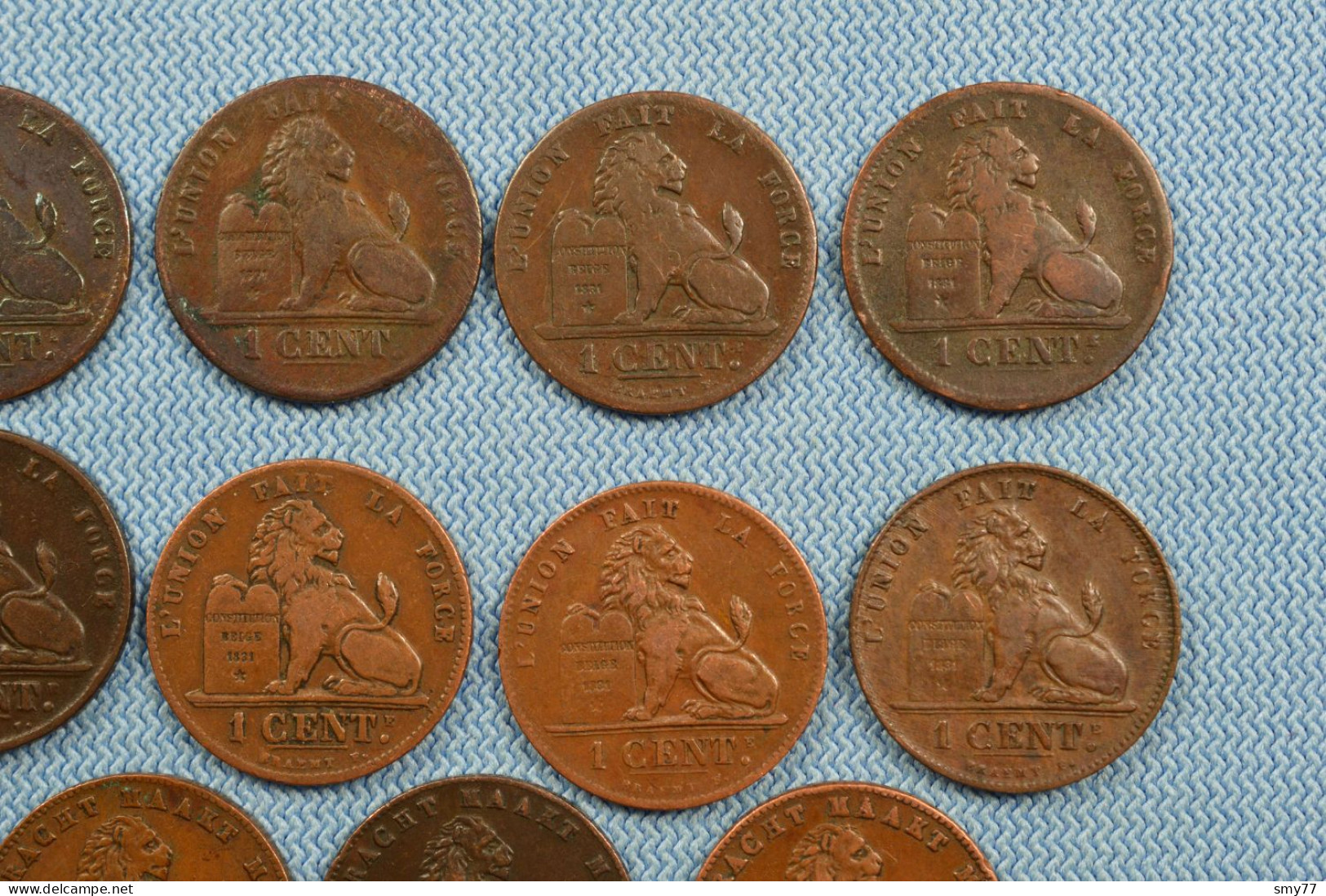 Belgique / Belgium • 17x  • 1 centime • ≥ 1845 • All different • some scarcer dates, overdates or high grades • [24-622]