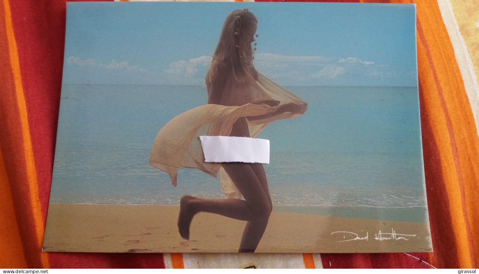 CPSM PHOTO PHOTOGRAPHE DAVID HAMILTON AGEP 034 06 COLLECTION RA JEUNE FEMME VOILE NUE NU MER PLAGE - Photographs